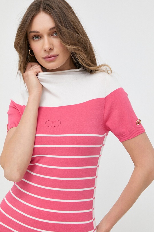 Twinset sweter półgolf różowy 231TP3190