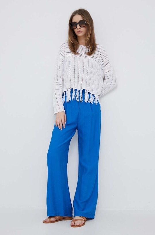 Πουλόβερ από λινό μείγμα Pepe Jeans PL701955.800 λευκό SS23