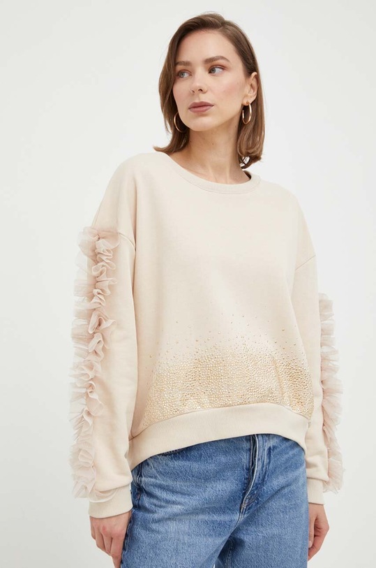 Bavlnená mikina Liu Jo bavlna béžová WA3150.F0933