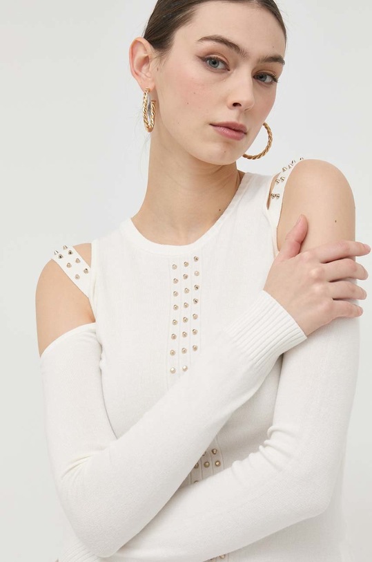 Liu Jo sweter aplikacja beżowy TA3056.MS49I