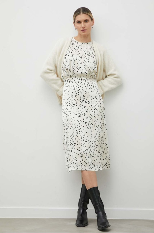 American Vintage kardigan z domieszką wełny GILET ML EAST19GE23 beżowy AW23