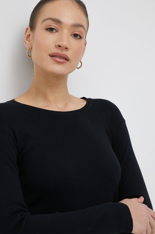 Pamučni pulover United Colors of Benetton crna 1091D1M08.100.