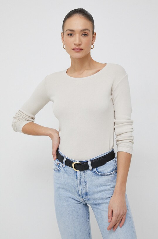United Colors of Benetton pulover de bumbac subtiri bej 1091D1M08.152