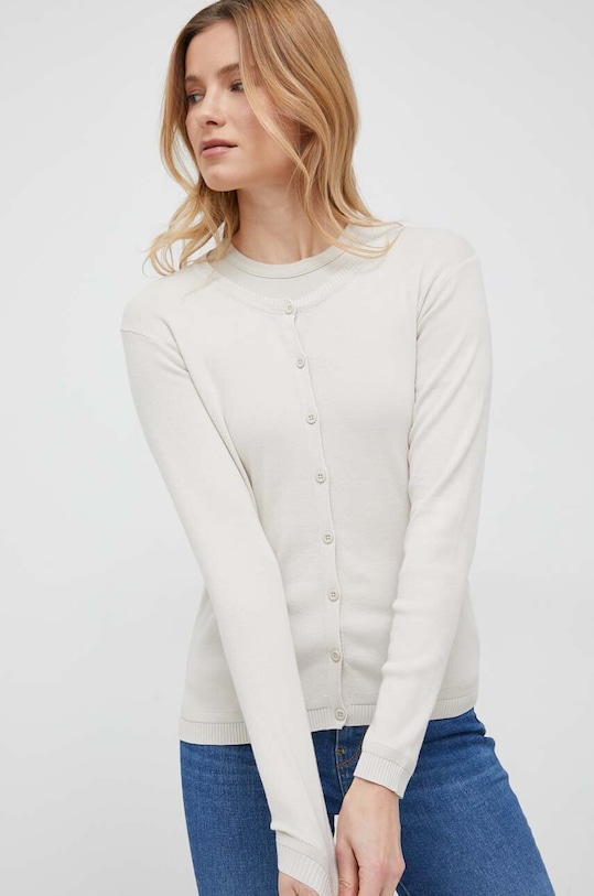 United Colors of Benetton cardigan din bumbac uni bej 1091D5558.152