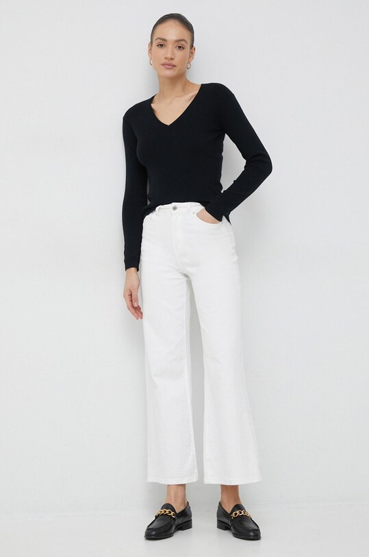 United Colors of Benetton pulover de bumbac 1091D4625.100 negru SS23