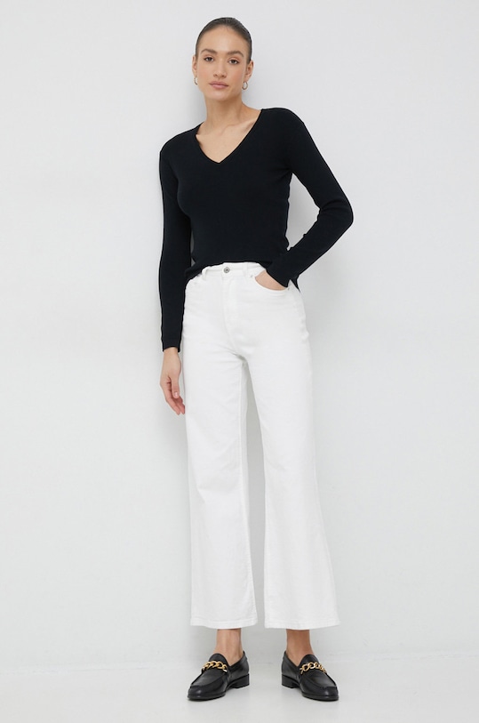 United Colors of Benetton sweter bawełniany 1091D4625.100 czarny SS23