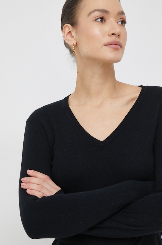 United Colors of Benetton sweter bawełniany czarny 1091D4625.100