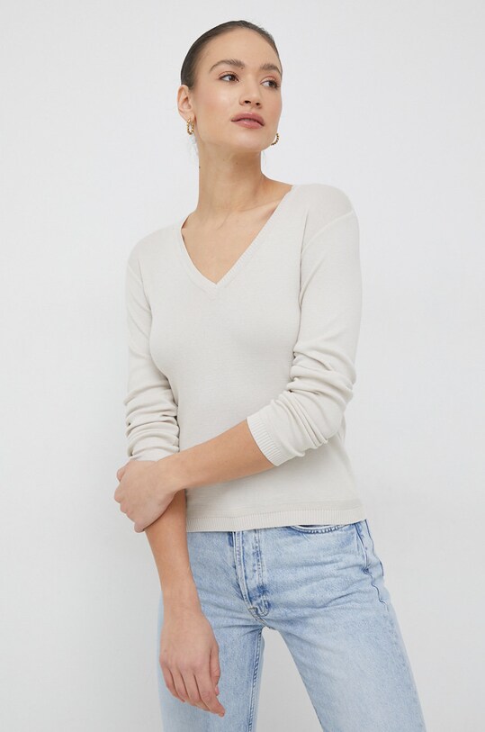 United Colors of Benetton pulover de bumbac subtiri bej 1091D4625.152