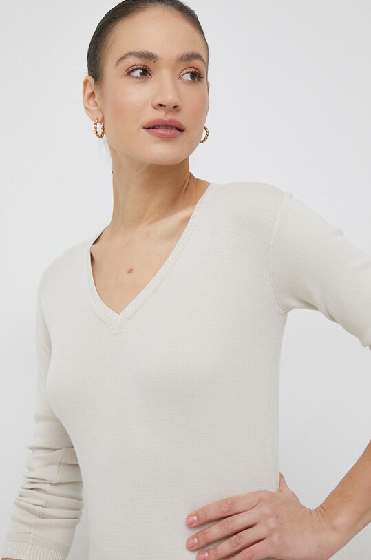 United Colors of Benetton pulover de bumbac bej 1091D4625.152