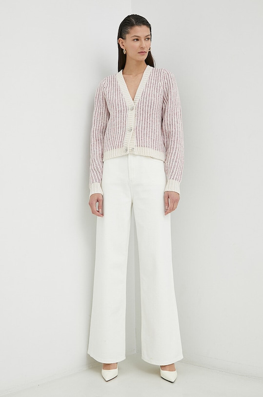 Bruuns Bazaar cardigan din amestec de lana Nolana Hanara cu modele multicolor BBW3358