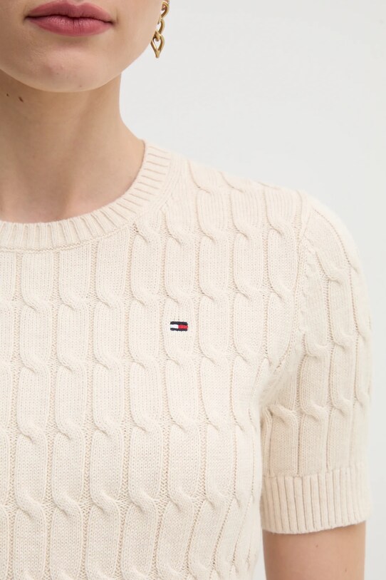 Tommy Hilfiger sweter bawełniany WW0WW38744.PPYX beżowy