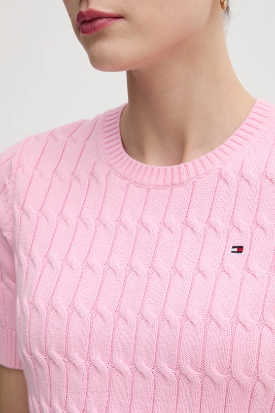 Tommy Hilfiger pulover de bumbac WW0WW38744.PPYX roz