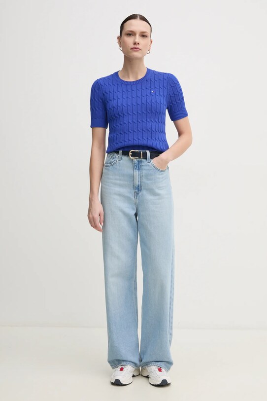 Tommy Hilfiger maglione in cotone WW0WW38744.PPYX blu SS25