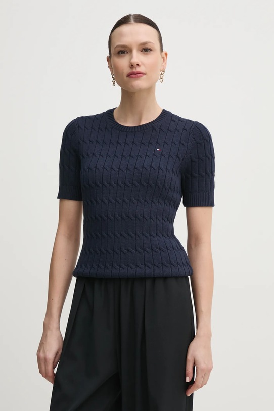 Tommy Hilfiger pulover de bumbac subtiri bleumarin WW0WW38744.PPYX