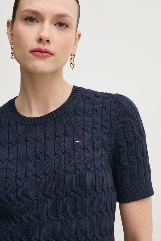 Tommy Hilfiger pulover de bumbac bleumarin WW0WW38744.PPYX
