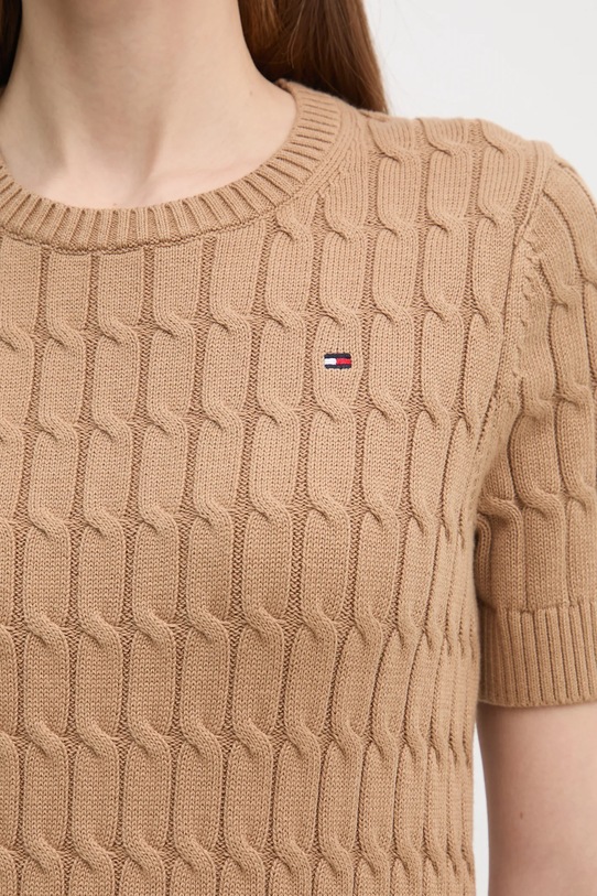 Bavlněný svetr Tommy Hilfiger WW0WW38744.PPYX hnědá