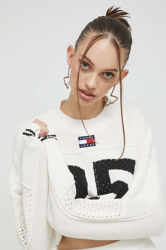 Tommy Jeans pulover bej DW0DW15396.PPYX