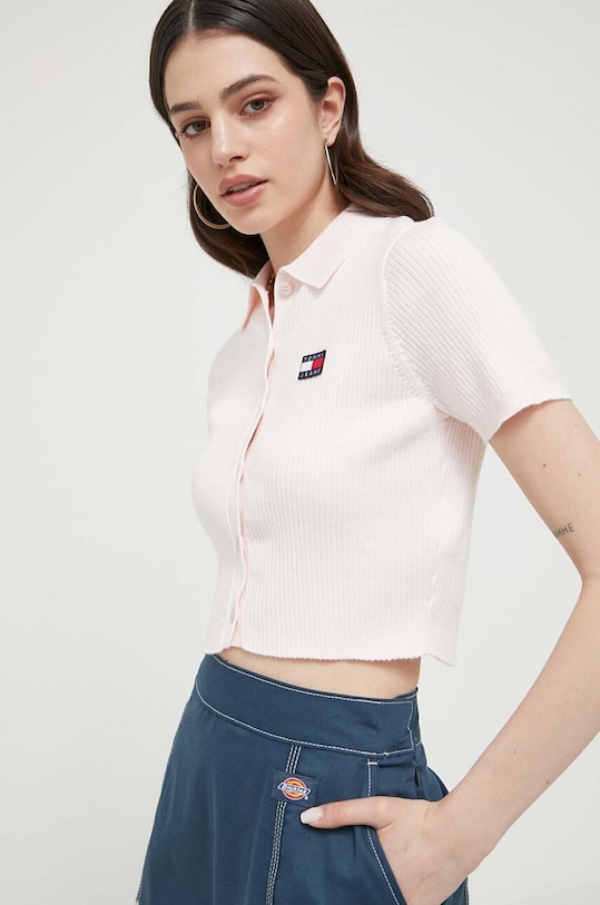 Tommy Jeans kardigan pozostałe różowy DW0DW15395.PPYX
