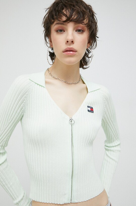 Джемпер Tommy Jeans аплікація зелений DW0DW15783.PPYX