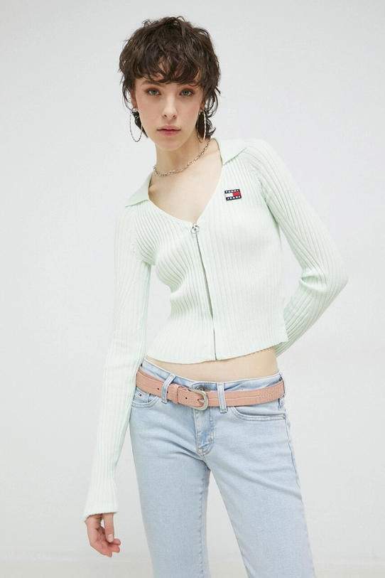 Tommy Jeans cardigan verde DW0DW15783.PPYX