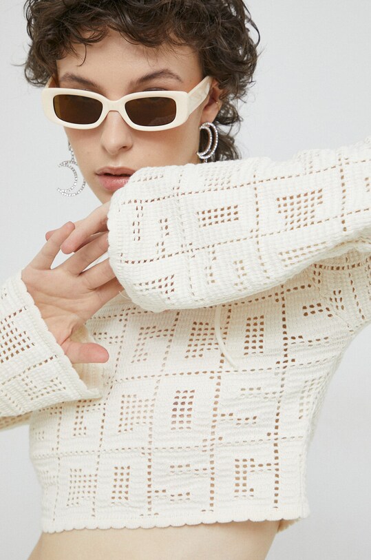 GCDS pulover SS23W380920 bej