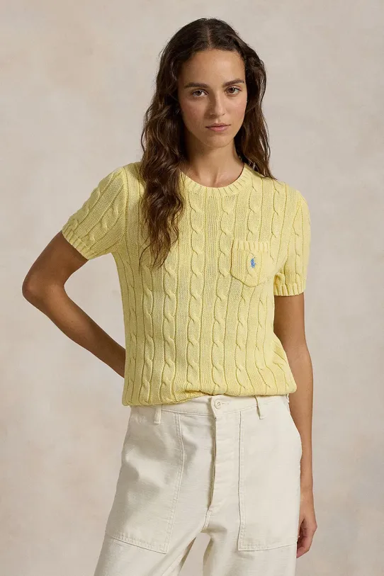 Bavlnený sveter Polo Ralph Lauren bavlna žltá 211895379