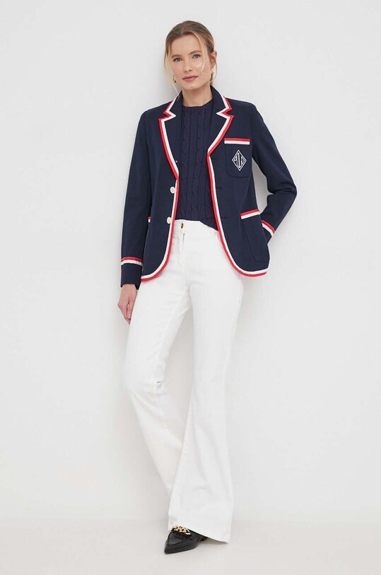 Βαμβακερό πουλόβερ Polo Ralph Lauren 211895379 σκούρο μπλε SS25