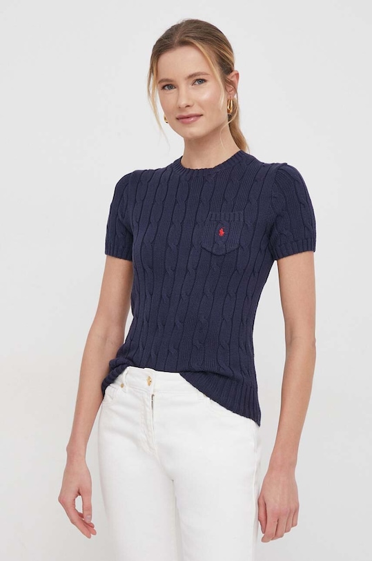 Хлопковый свитер Polo Ralph Lauren тёмно-синий 211895379