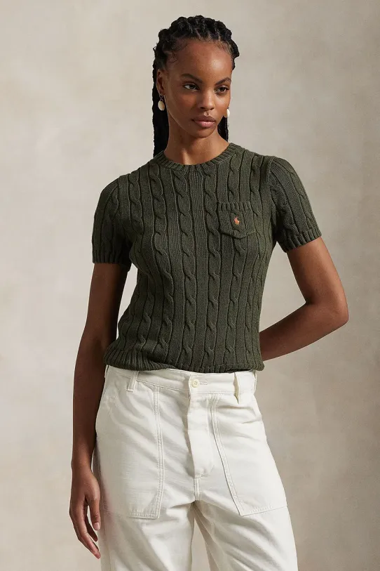 Хлопковый свитер Polo Ralph Lauren хлопок зелёный 211895379