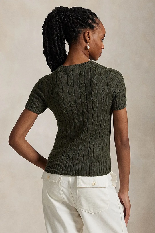 Хлопковый свитер Polo Ralph Lauren 211895379 зелёный SS25