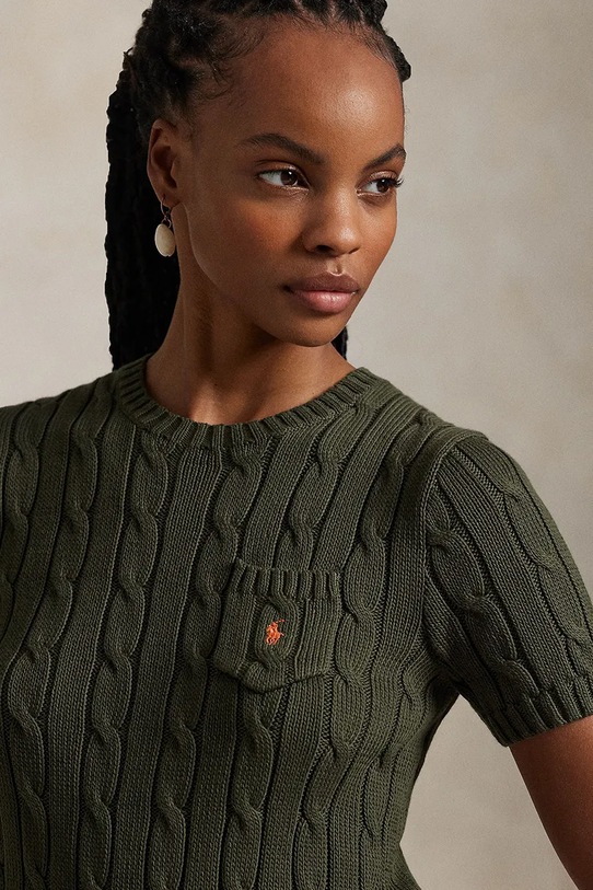 Хлопковый свитер Polo Ralph Lauren зелёный 211895379