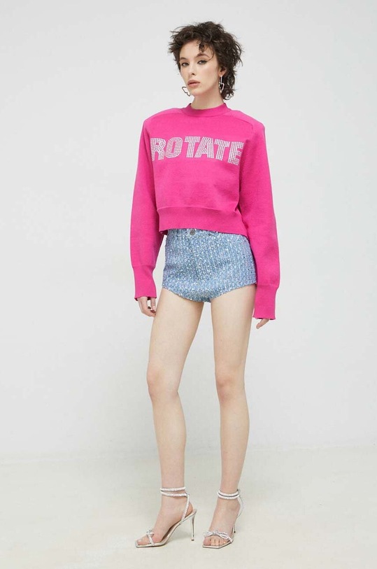 Rotate sweter z domieszką kaszmiru 1001151979 różowy SS23