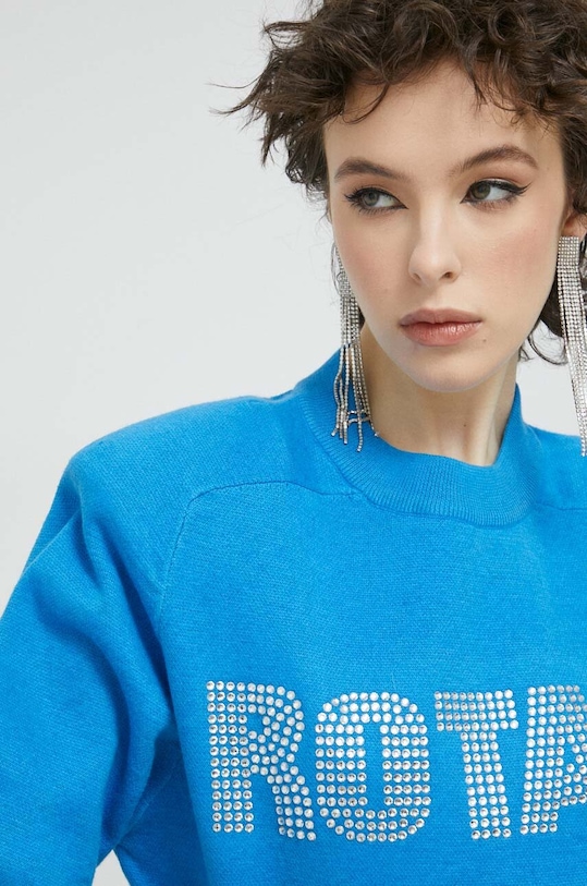Rotate sweter z domieszką kaszmiru 1001152817 niebieski