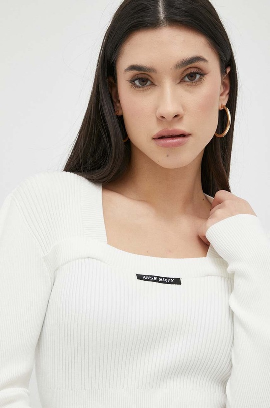 Miss Sixty pulover din amestec de mătase bej 6W4RJ3010000