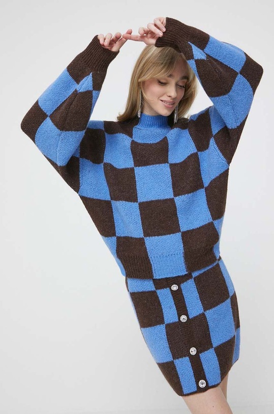 Stine Goya sweter z domieszką wełny półgolf multicolor SG4813