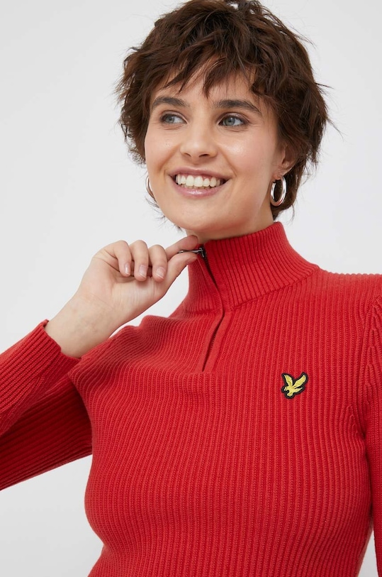 Lyle & Scott sweter z domieszką wełny czerwony KNW1801V.W840
