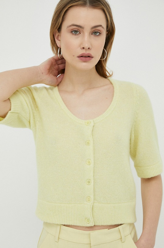 Vlněný svetr Gestuz Alpha vlna žlutá 10906943