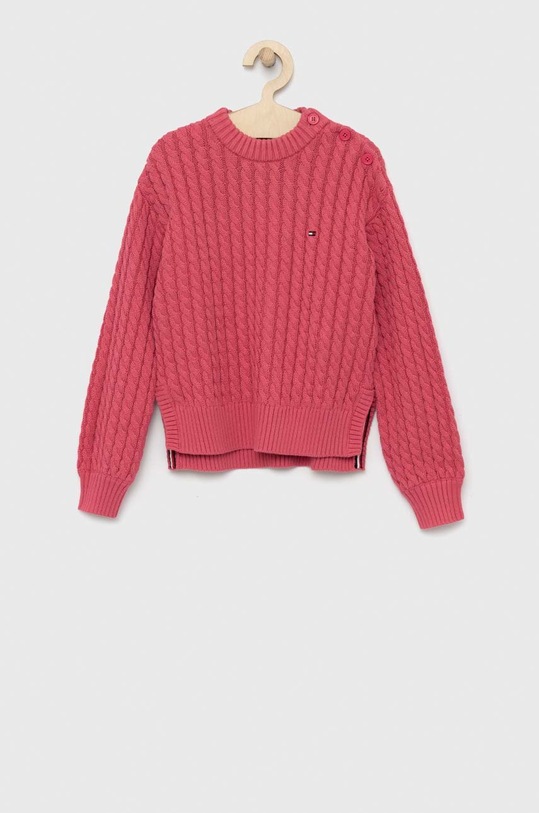 Otroški bombažen pulover Tommy Hilfiger Drugo roza KG0KG07106.PPYX