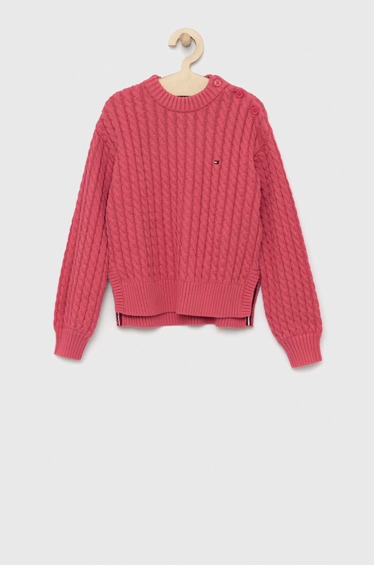 Tommy Hilfiger sweter bawełniany dziecięcy pozostałe różowy KG0KG07106.PPYX