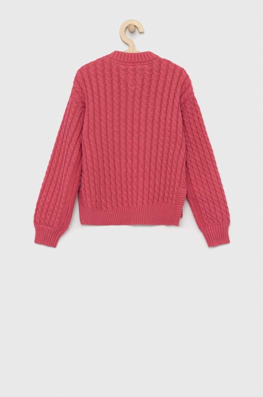 Otroški bombažen pulover Tommy Hilfiger KG0KG07106.PPYX roza SS23