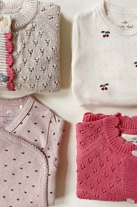 Konges Sløjd gyerek pamut kardigán KS4908 rózsaszín SS23