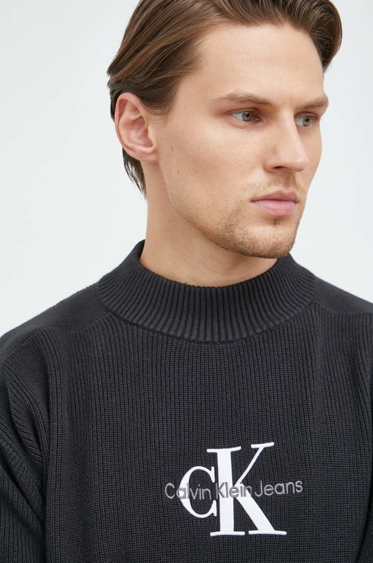 Calvin Klein Jeans sweter bawełniany czarny J30J322460.PPYX