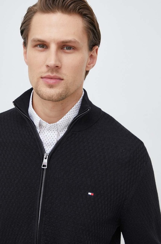 Tommy Hilfiger kardigan bawełniany czarny MW0MW29030.PPYX