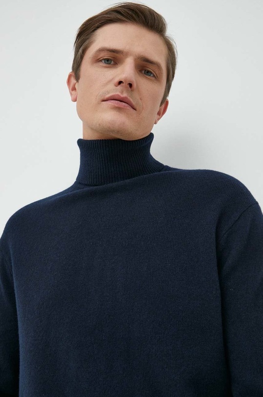 Samsoe Samsoe sweter wełniany wełna granatowy M20400010