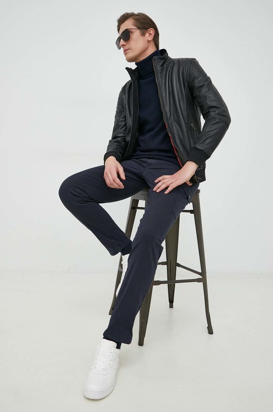 Samsoe Samsoe sweter wełniany M20400010 granatowy SS23