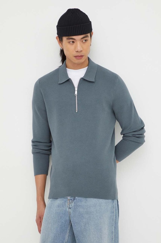 Samsoe Samsoe maglione colletto abbottonato blu M22400055