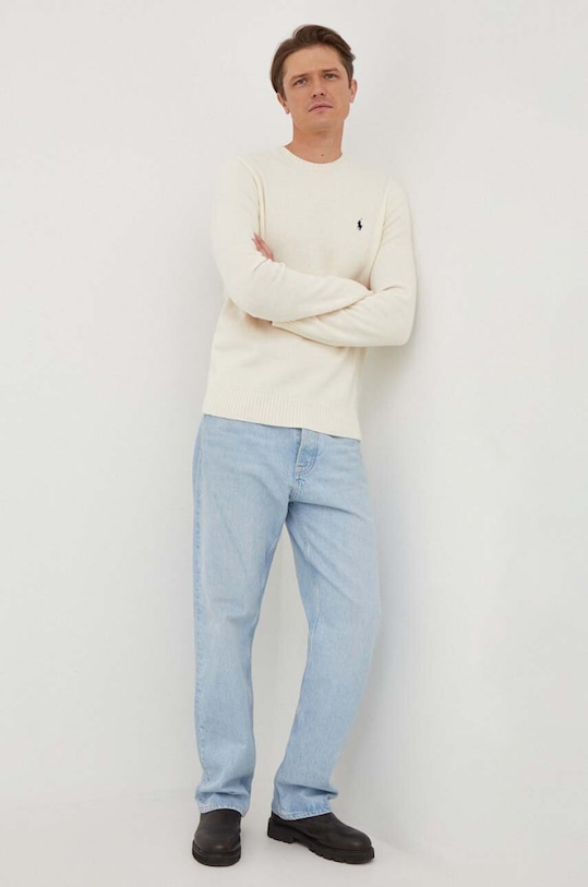 Polo Ralph Lauren sweter wełniany 710878292 beżowy SS23