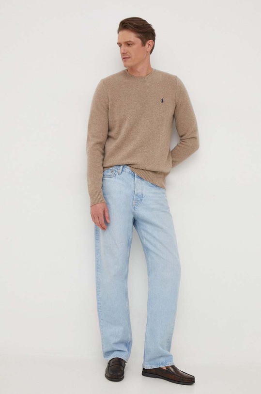 Polo Ralph Lauren sweter wełniany 710878292 beżowy SS23