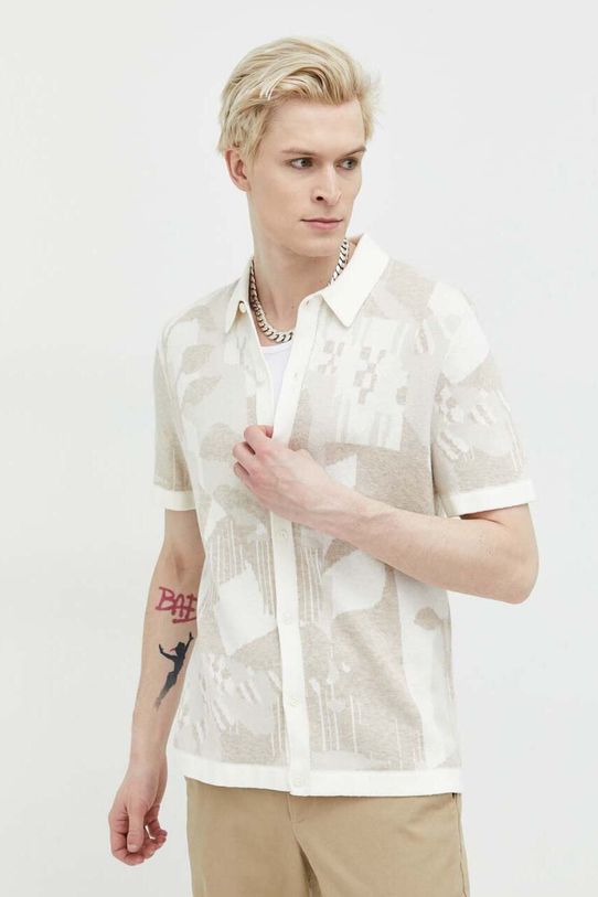 Πλεκτή ζακέτα Abercrombie & Fitch άλλο μπεζ KI120.3028.104