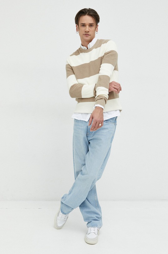 Hollister Co. sweter KI320.3001.404 beżowy SS23